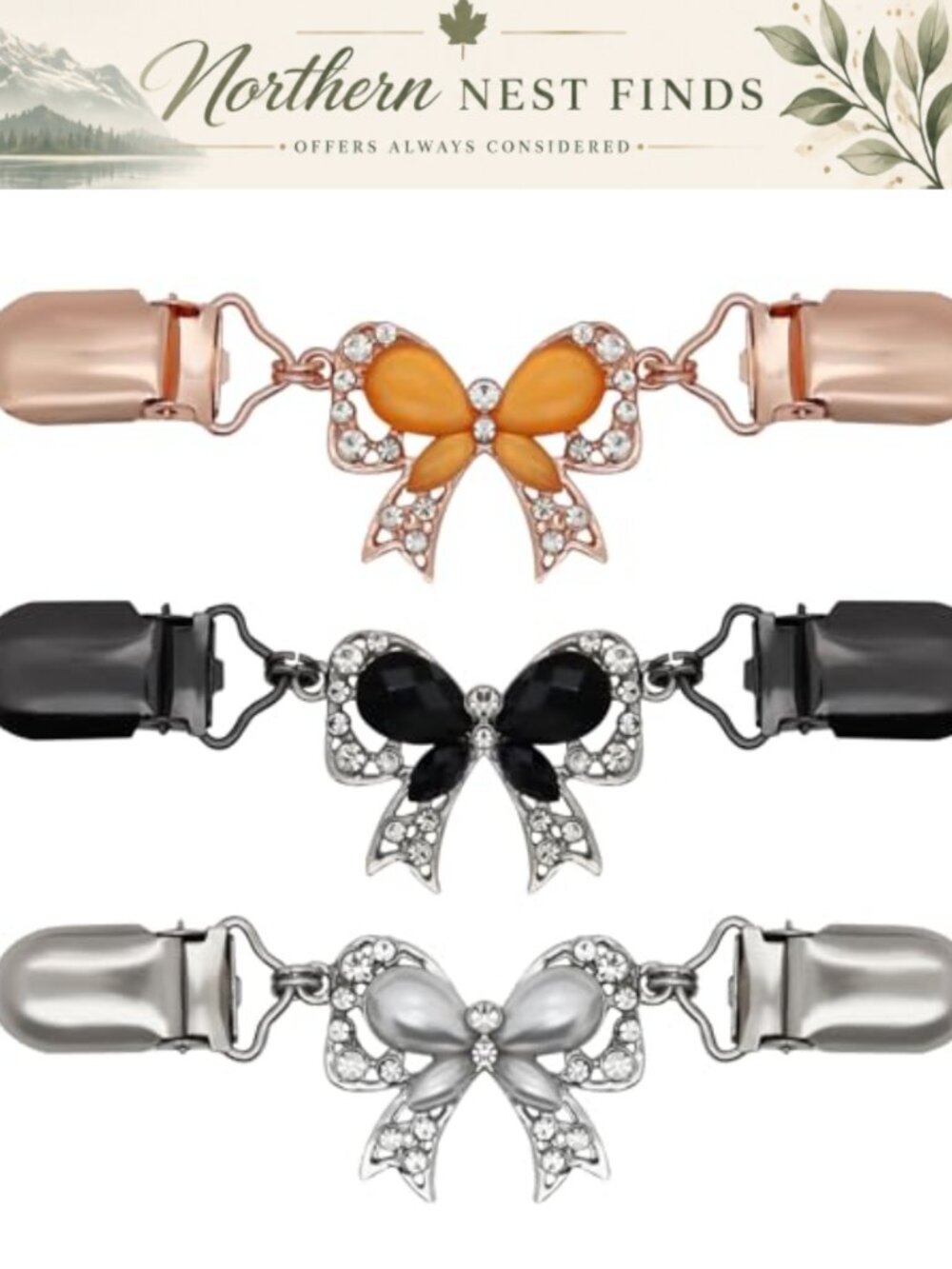 Alloy Sweater Clips Waist Cinch Dress Back Clip Cardigan Collar Tightener 3 Pcs